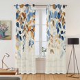 thumbnail image 2 of Orange Blue Botanical Kitchen Curtains 84 Inch Length, Weeping Fall Eucalyptus Leaves Rustic Grommet Top Bedroom Living Room Curtains, Light Filtering Cafe Curtain Drapes 2 Panels Set 84''x84'', 2 of 9