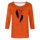 thumbnail image 4 of Heisall Women's Spring Autumn Tops 3/4 Sleeve Round Neck Casual Fashion Blouses Orange Festival Print Shirts, 4 of 4