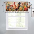thumbnail image 4 of Rooster Valance Curtain for Kitchen Rustic Wooden Barn Farmhouse Floral Country Privacy Decorative Rod Pocket Short Window Valance Curtains 54 by 18 in, 1 Panel, 4 of 6