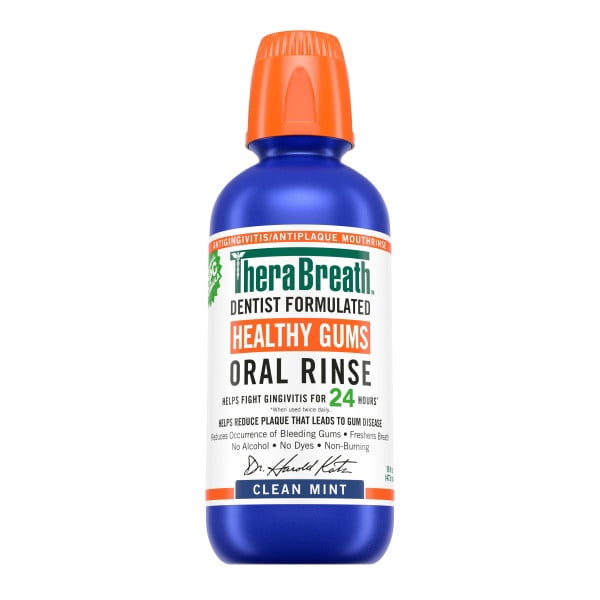 Therabreath Healthy Gums Oral Rinse, Clean Mint, 16 fl oz (Pack of 2)