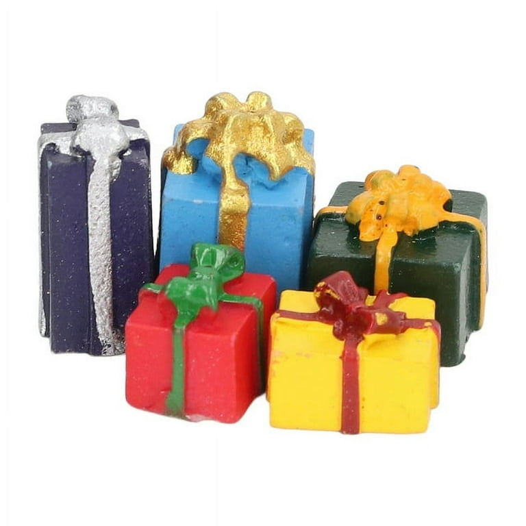 Gift Boutique Gift Box Christmas Ornaments 36 Pieces Mini Wrapped Present  Boxes Miniature Foil Ornaments Decoration Boxes Assorted Colors Miniature 2