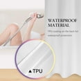 thumbnail image 3 of Fabric Shower Curtain No Hooks Needed - TPU Lining & No Liner Required, Hotel Shower Curtain for Bathroom with Built-in Hooks & Bottom Magnets, Waterproof, White, 71x74, 3 of 5