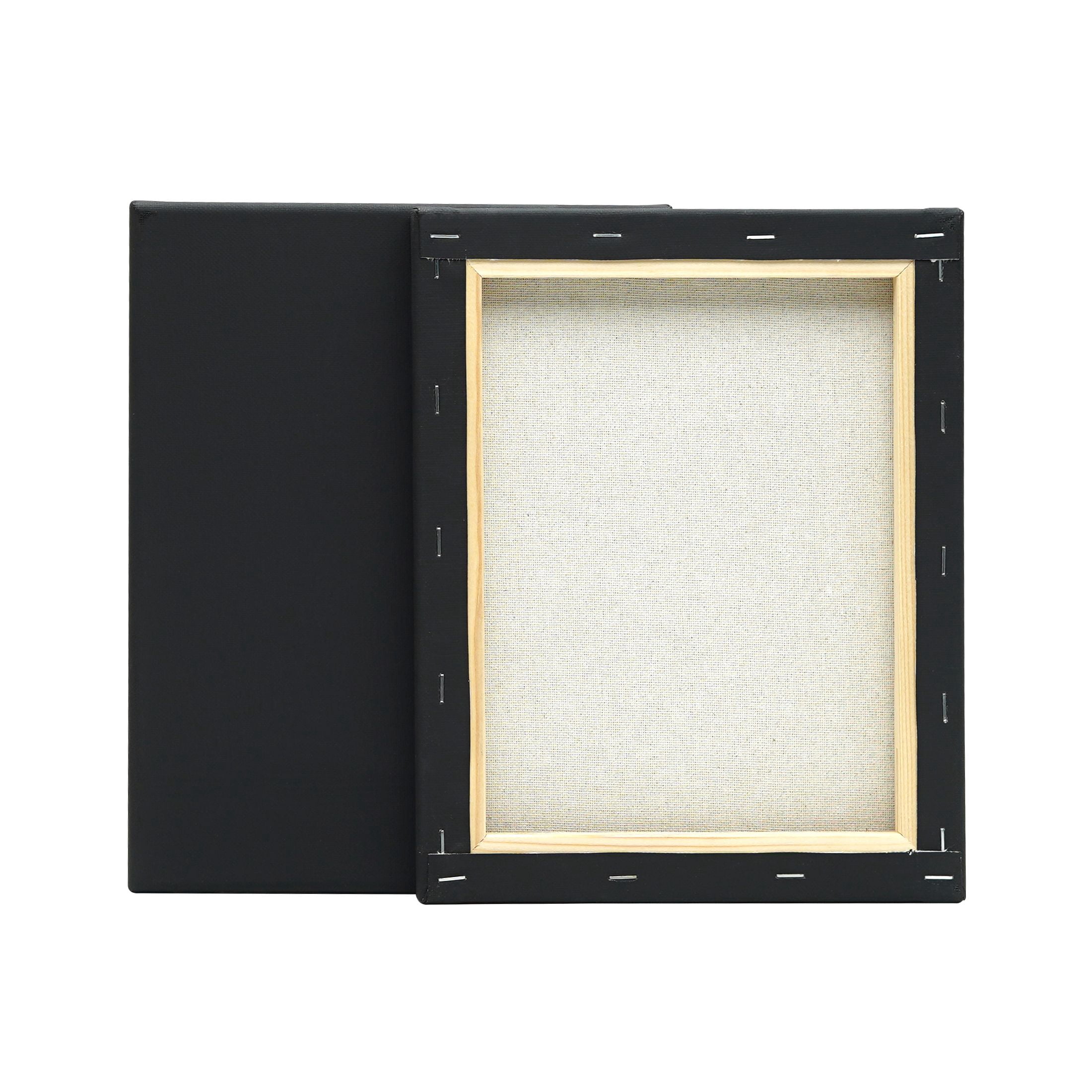 (3 pack) Studio Stretched Canvas, 100% Cotton Acid Free Black Canvas, 8"X10", 2 Pieces, Academic Canvas, Great Chioce for Beginners and Hobbyists of All Skill Levels.