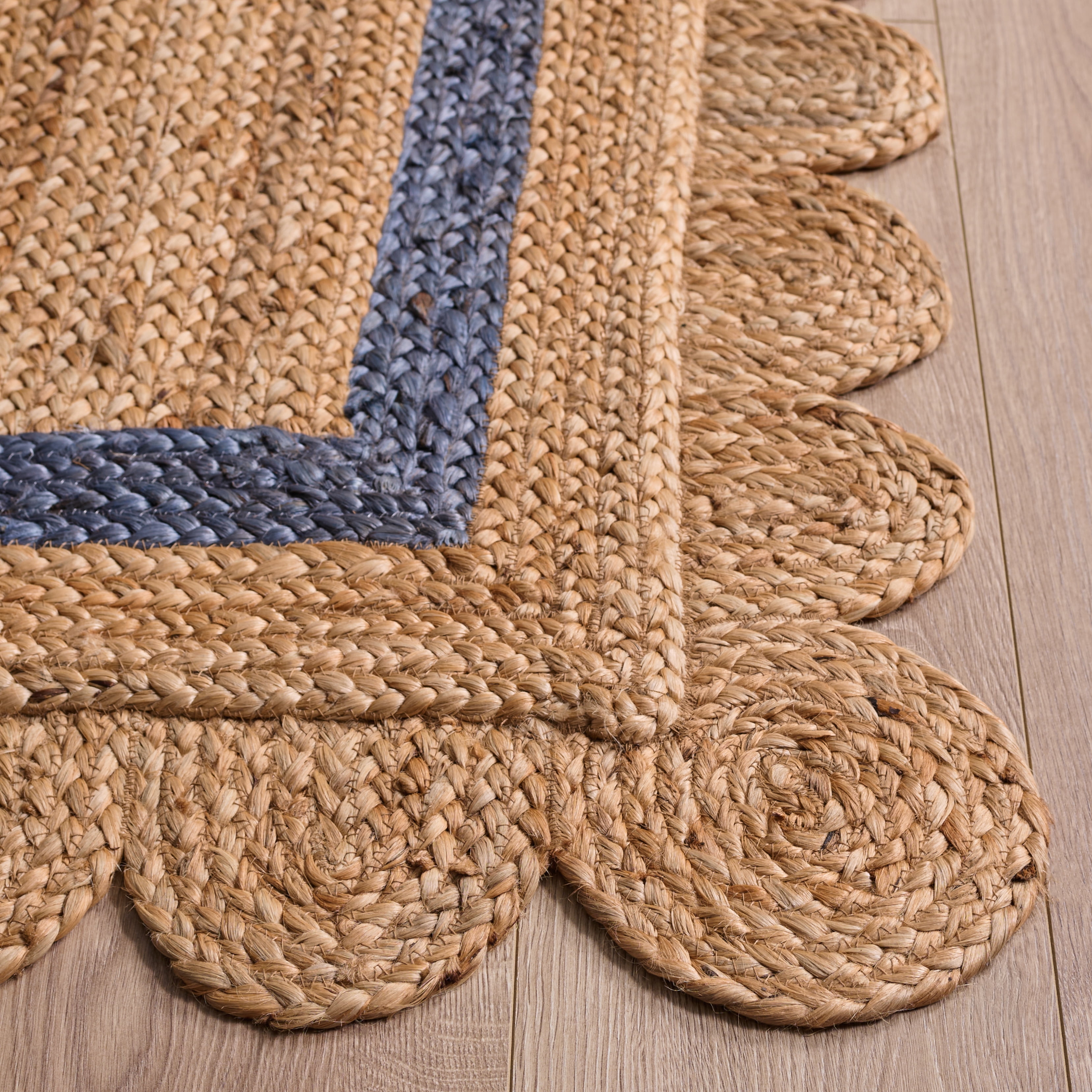 Safavieh Natural Fiber Archibald Bordered Area Rug, Natural/Blue, 9' x 12'