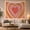 Concentric Heart, variant on Concentric Heart in Radiating Coral and Orange Layers, Nostalgic Retro for Pop Art Lovers, Color Block Decor, Housewarming Gift, Tapestry Wall Hanging for Bedroom and Studio