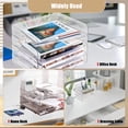 thumbnail image 6 of Clear Stackable Paper Trays 4 Pack, Desktop Racks with 4 File Bags, PET Clear Desk Letter Tray Set, Stackable Desk Organizer for Books, Magazines, Folders, A4 Size File Paper, Notes, Pens -Clear, 6 of 7