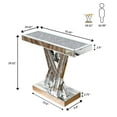 thumbnail image 5 of SHYFOY Mirrored Glass Console Table Glam  Silver Entryway Table with Diamond for Living Room, 5 of 11