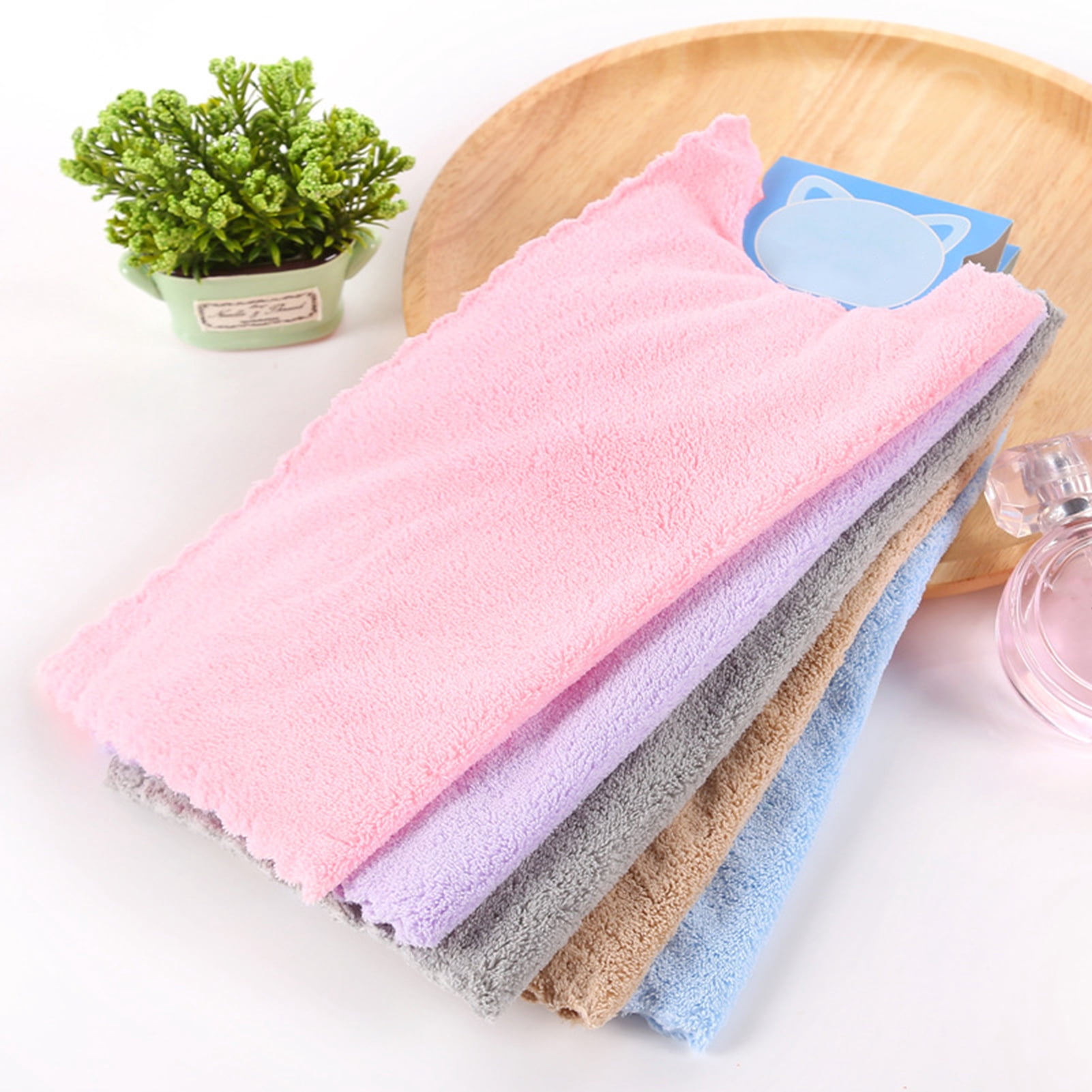 Cheer.US 6 Pcs Baby Washcloths - Soft Absorbent Bamboo Towel - Newborn Bath Face Towel - Natural Baby Wipes for Delicate Skin - Baby Registry as Shower for Newborns, Infants and Toddlers