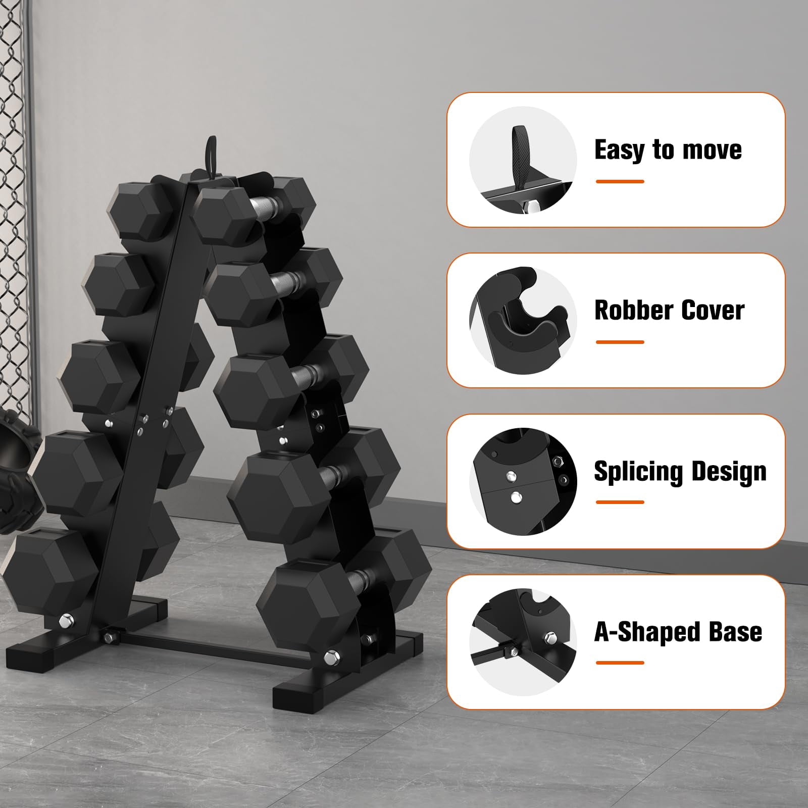 Dumbbell Rack Stand Only  Heavy Duty A-frame Storage 5 Tier Steel Holder For Home Gym Space Saver