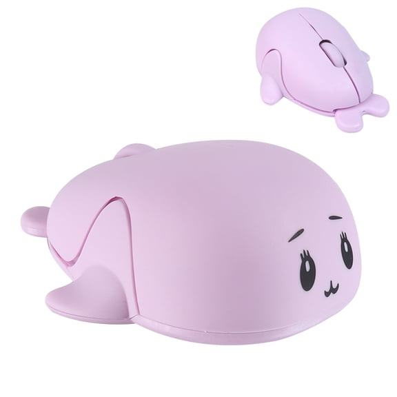 Dpisuuk Wireless Mouse Bluetooth Cute Small Animal Dolphin Shape Computer Mice with USB Receiver 2.4GHz & Bluetooth Dual Mode Silent USB Cordless Mouse for Laptop PC Tablet Kids Adults Gift, Purple