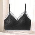 thumbnail image 4 of IFNWSV Seamless Bras for Women Solid Color Lace Fixed Cups Adjustable Straps Push Up Breathable Back Smoothing Bra Black 38BC, 4 of 5