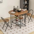 thumbnail image 2 of Costway 3 PCS Table à Manger Pliante et Ensemble de Chaises Pliable Drop Leaf Table pour Cuisine, 2 of 10