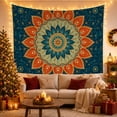 thumbnail image 3 of Peacock Mandala in Ornate Symmetrical Design, Calming Boho for Boho Decor Lovers, Bohemian Wall Art, Housewarming Gift Tapestry Wall Hanging for Bedroom, Living Room and Dorm, 3 of 7