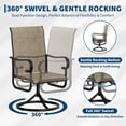 thumbnail image 4 of Patio Swivel Chair Set of 2 – All-Weather Outdoor Dining Chairs with High Back, Rocker-Swivel Combo, Brown for Backyard, Deck, Poolside, 4 of 6