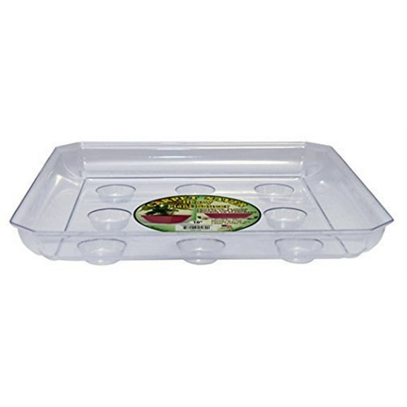 Curtis Wagner Plastics 10” x 10” Square Clear Vinyl Plastic Plant Saucer with Durable Features