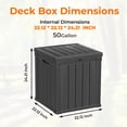 thumbnail image 4 of 50 Gallon Heavy-Duty Resin Storage Box | Lockable Waterproof Deck Chest for Home, Garden & Outdoor Furniture Protection - Black, 4 of 8