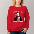 thumbnail image 4 of Women's  Crew Neck Pullover Cozy Clothes Autumn Winter-Skull Print, 4 of 16