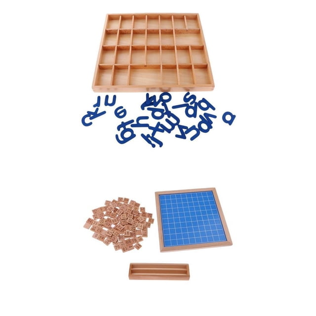 Juguetes De Madera Montessori - Tablero Continuo Digital, Caja De Alfabetos Móviles
