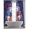 thumbnail image 5 of Independence Day Sheer Curtains 2 Panels Set Watercolor Blue Truck Cute Gnome Firework Sheer Window Curtains Light Filtering Rod Pocket Voile Drapes for Bedroom Living Room 52"X96", 5 of 9