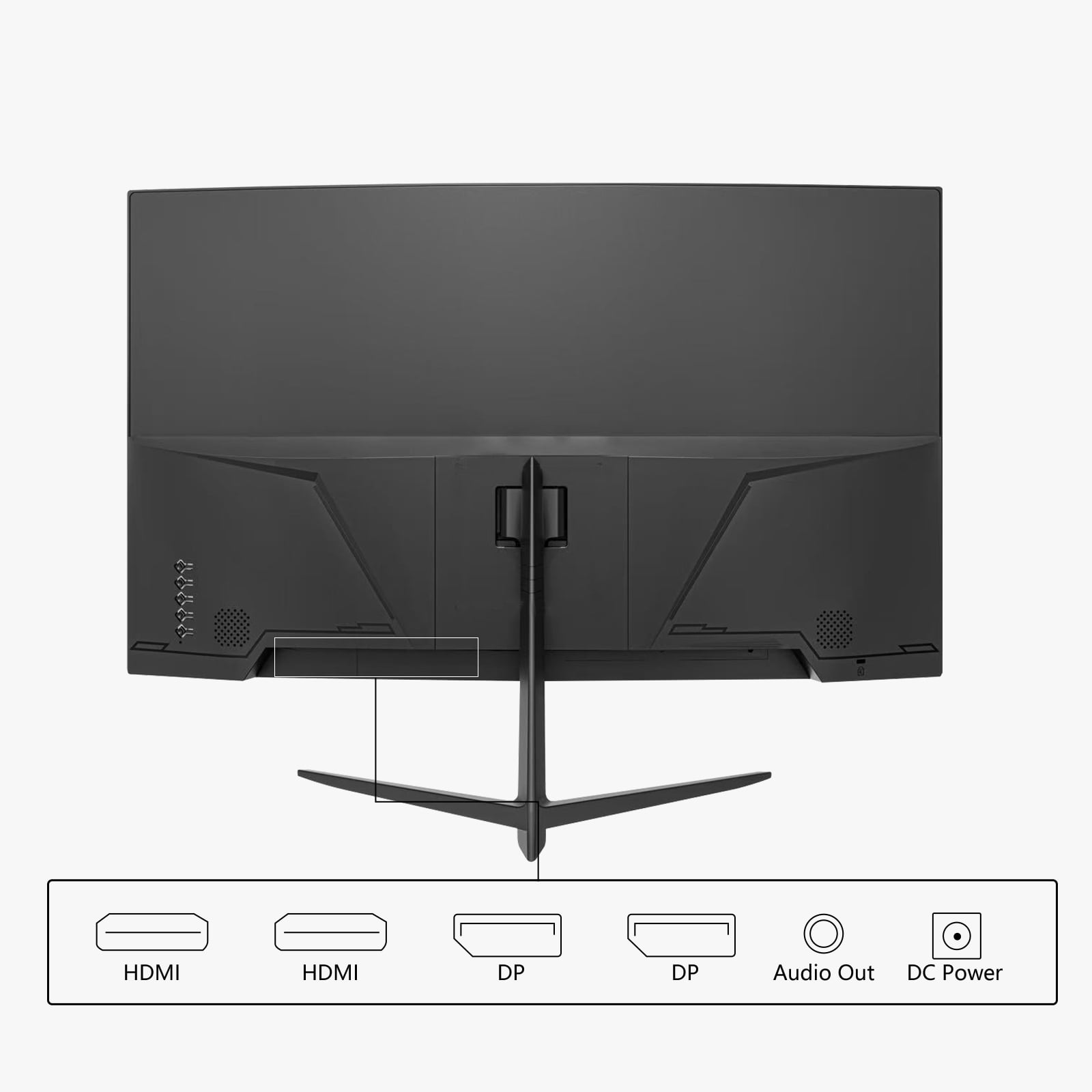 REHISK 27-inch 165Hz Curved Gaming Monitor, Ultra Wide 16:9 1440p PC Monitor for Laptop with 2*Speakers, 1ms AMD, QHD2K(2560 x 1440p) HDR Computer Monitor Support HDMI&DP, Metal Black