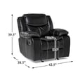 thumbnail image 6 of Lexicon Bastrop Traditional Faux Leather Gel Glider Reclining Chair in Black, 6 of 7