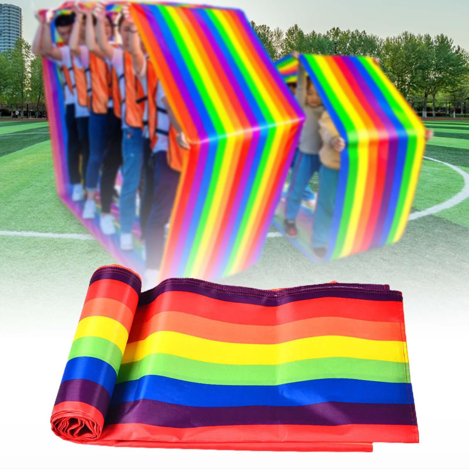 LeeQinersw Fun Run Mat Multifunction Outdoor Game Durable Rainbow Colours Teamwork Game for For Kids 8M