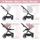 thumbnail image 3 of Cochecito de Bebé – 2 en 1 Convertible – Asiento Reversible y Capazo – Plegado con Una Mano – Respaldo Reclinable – UPF 50+ – Cesta y Reposapiés Ajustable – 5 Puntos – Recién Nacidos y Niños – Ligero, 3 of 7