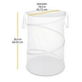 thumbnail image 2 of Collapsible Round Popup Laundry Hamper, White Foldable Mesh Laundry Basket with Reinforced Carry Handles Solid Bottom, 2 of 6