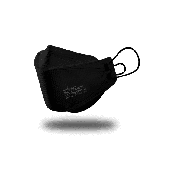 BOTN KF94 Face Mask - Adult / Adjustable / Black- 10 Count, Large