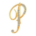 thumbnail image 2 of Zeus 1 Pc Fashion Unisex Rhinestone English Letters Alphabet A-Z Brooch Pin Ornament, 2 of 7
