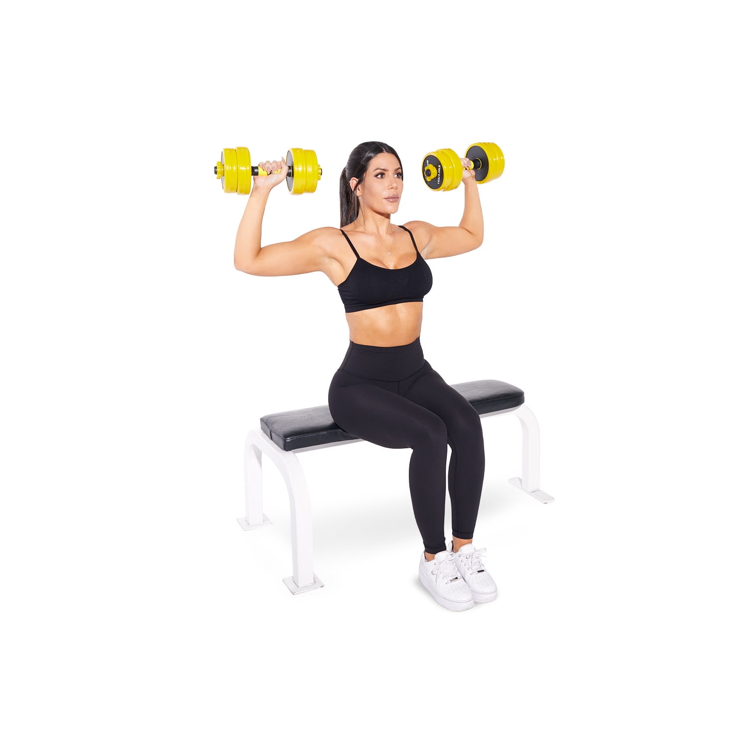 ProsourceFit Adjustable Dumbbell & Barbell Weight Set, 2-in-1 Free Weights Available 22 LB to 55 LB