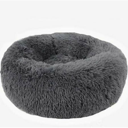 Round Dog Cat Bed Washable Long Plush Small Pets House Super Soft Cotton Mats