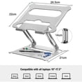thumbnail image 4 of Adjustable Laptop Stand, Ergonomic Portable Computer Stand With Heat-vent To Elevate Laptop, Heavy Duty Laptop Holder Compatible, 4 of 5