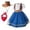 Royal Blue, variant on Grblisyd Girls Western Cowgirl Costume with Kids Vest & Hat Halloween Costume Dress Up Party Outfit 1-14 Years
