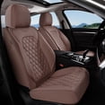 thumbnail image 2 of Coverado Car Seat Covers FullSet, Luxury Leather Front and Back Seat Protectors, Comfortable Auto Interior Cushions Universal Fit for Most Cars, SUVs and Trucks, Coffee, 2 of 8