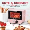 thumbnail image 2 of Mini Toaster Oven - Sleek & Stylish - For Creative Homemade Treats - Compact, Space-Saving Design - adjustable temperature dial - Removable Baking Tray - Pink, 2 of 4