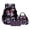 Black and Pink - Butterfly Floral, variant on Backpack for School, Butterfly Printed 3 in 1 Backpack Set with Lunch Box and Pencil Pouch for Primary Middle, Lightweight Schoolbag with Padded Strap for Teens Girls