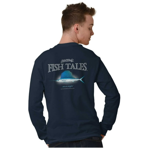 Gill McFinn Fishing Atlantic Sailfish Plus Size Long Sleeve Graphic Tee Shirt Brisco Brands 2X