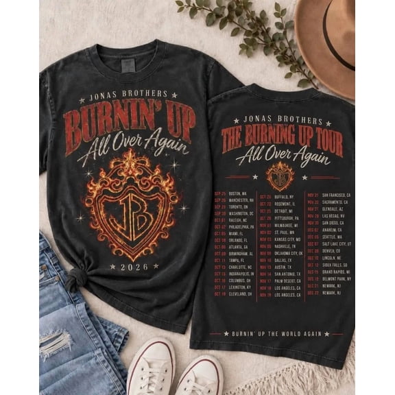 Jonas Brothers Burning Up Tour T-shirt Sizes S-5XL