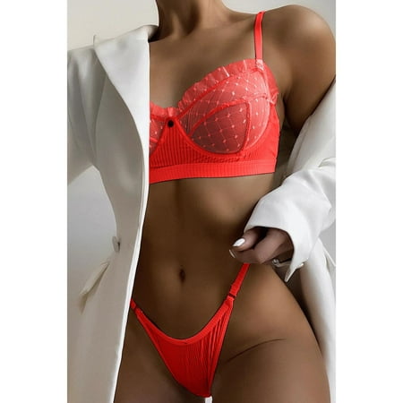 

Medcursor Set Women Bra Lingerie Belt Nightwear Lace Push Underwear Garter Up