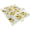 thumbnail image 4 of White Green Leaf Sunflower Pattern Blanket,Comfortable Soft Flannel Throw Blanket,All Season,Warm Lightweight Blankets for Sofa Bed Couch Living Room Chair,60"x80", 4 of 4