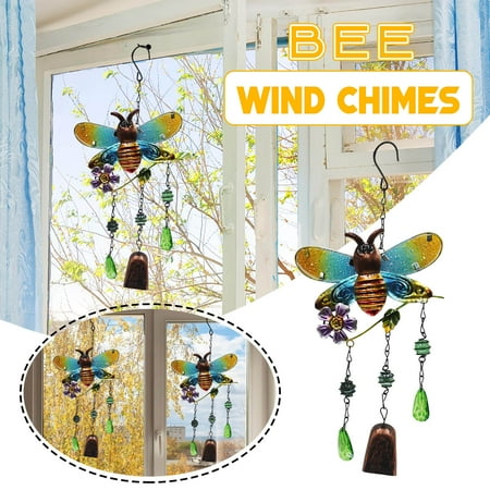 

Metal Bee Wind Chimes Metal Crafts Painted Decorative Creative Bell Pendants
