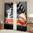 thumbnail image 2 of Feelyou Baseball Sports Kids Curtains Pack of 2 (42x84 Each), Modern Ball Game Athlete Curtains Blackout, Eat Sport Sleep Bedroom Curtains, Curtains and Drapes Decor, 2 of 6