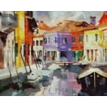 thumbnail image 2 of Bolokofsky, Ronald 32x26 Black Ornate Wood Framed with Double Matting Museum Art Print Titled - Canal Reflections II, 2 of 4
