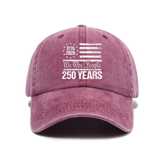 US 250th Anniversary Hat, 250th Anniversary USA Hat, United States 250th Anniversary Baseball Cap, 1776-2026 Patriotic Cap for Independence Day, Adjustable One Size, Pink