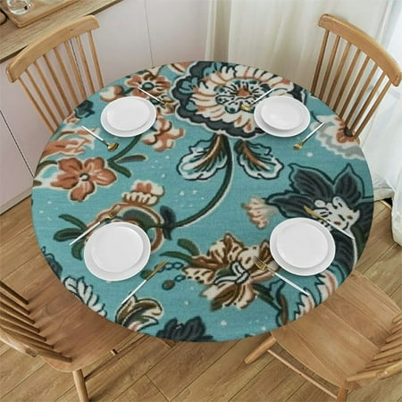 

Palnkart Floral Patterns Round Table Cover Stain Resistant Washable Indoor Outdoor Tablecloth Kitchen Dining Wedding Parties 100% Polyester Fiber 46-50