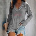 thumbnail image 2 of Blusa con cuello en V de manga larga con estampado de día de San Valentín suelto informal a la moda para mujer Fridja  FKASFK4022, 2 of 4