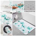 thumbnail image 6 of Blue Aqua Flower Bath Mat 3 Piece Bathroom Rug Set, White Floral Plant Herb Botanical Non Slip Bath Rug Contour Mat and Toilet Lid Cover, Absorbent Shower Mats Soft Bath Rugs and Mats Sets, 6 of 8