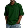 thumbnail image 2 of Mens Golf Polo Shirts Short Sleeve Moisture Wicking Athletic Casual Collared Tops Dark Green XL, 2 of 9