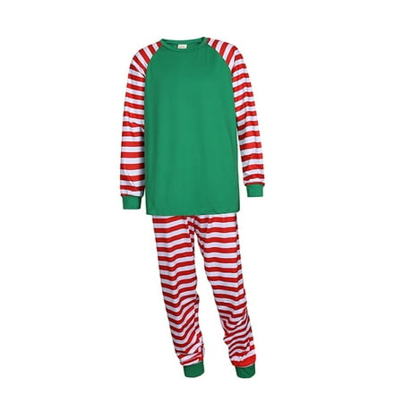 

Christmas Pajamas for Family Parent-Child Outfit Winter Fall Xmas Long Sleeve Striped Patchwork Blouse Tops PJ s Print Pants Matching Sleepwear Clothes Pajama Sets